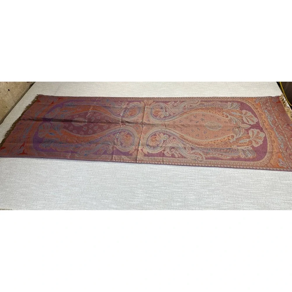 Bohemian Paisley Jacquard Table Runner Scarf Wrap Copper Purple - 051/1 (114)